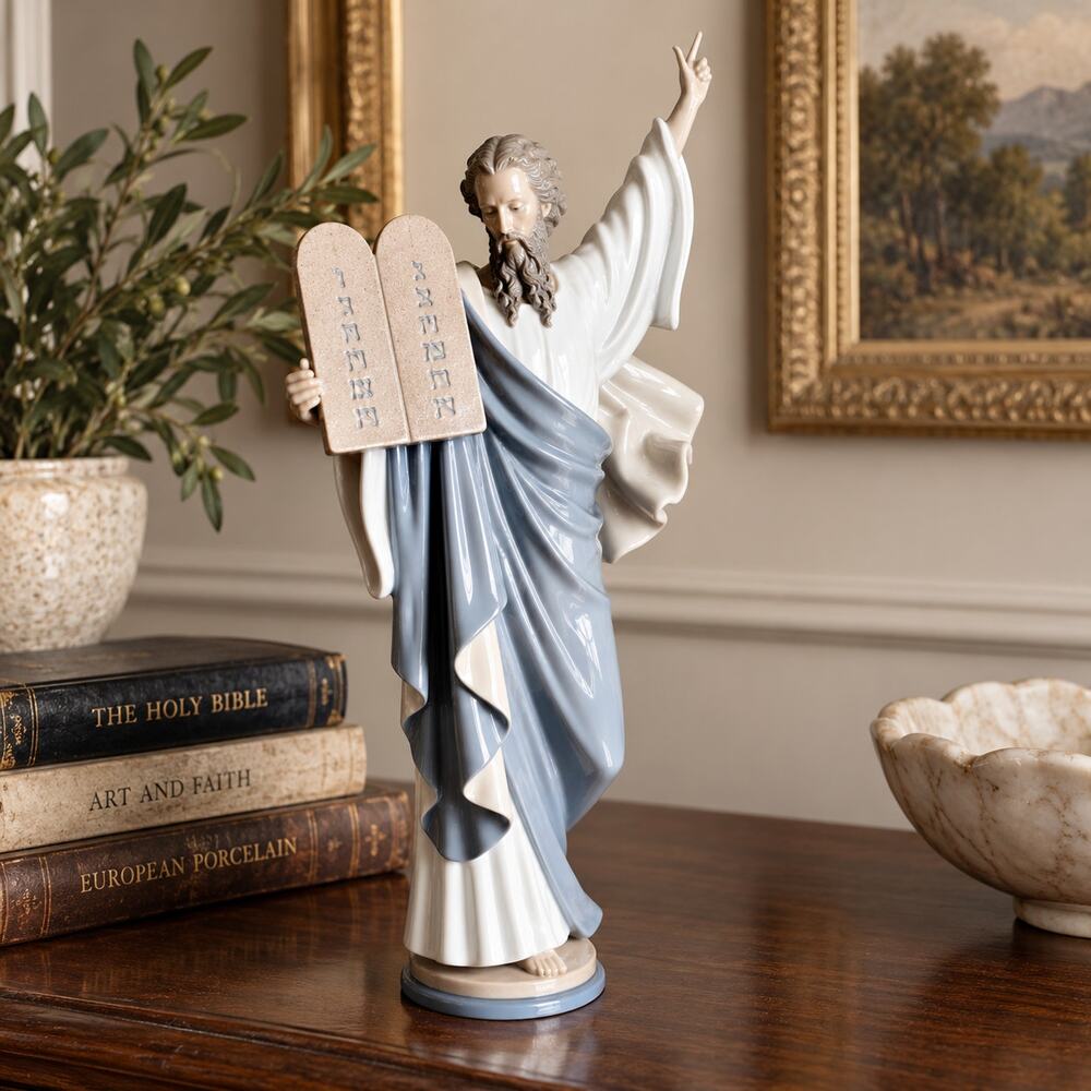 Lladro #5170 Moses Ten Commandments Porcelain Figurine 1982 Retired 16"